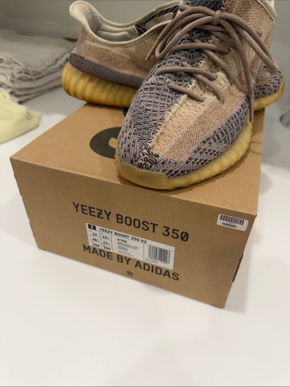 Yeezy Boost 350 V2 Sneakers in Tan and Brown